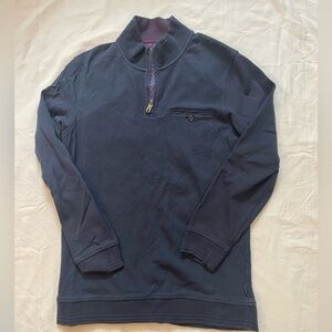 Ted Baker Navy Blue Quilted Quarter Zip Size 3 (M)